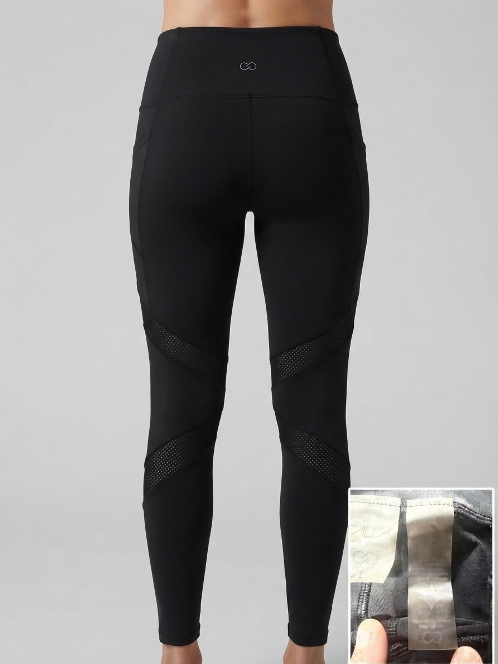 CALIA By Carrie Underwood Black Mesh Panel Leggings Activewear Athleisure